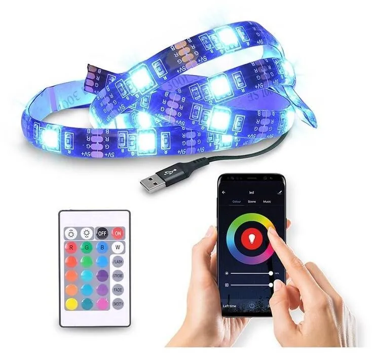 LED pásik Solight LED WIFI smart RGB pásik pre TV, 4x50cm, USB