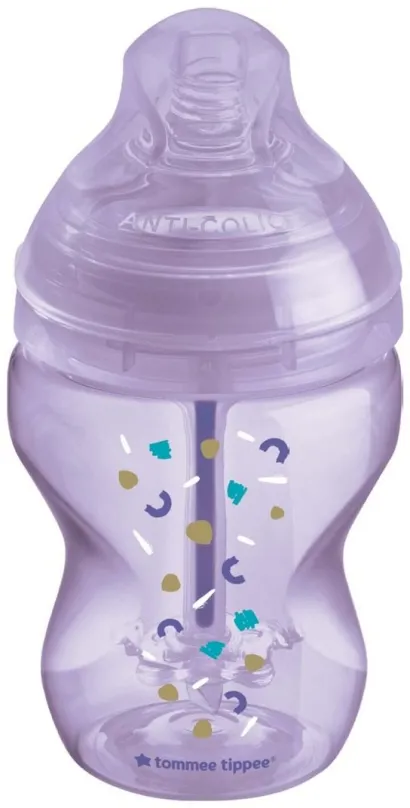 Dojčenská fľaša Tommee Tippee CTN Advanced Anti-Colic pomalý prietok 260 ml, 0m+, fialová