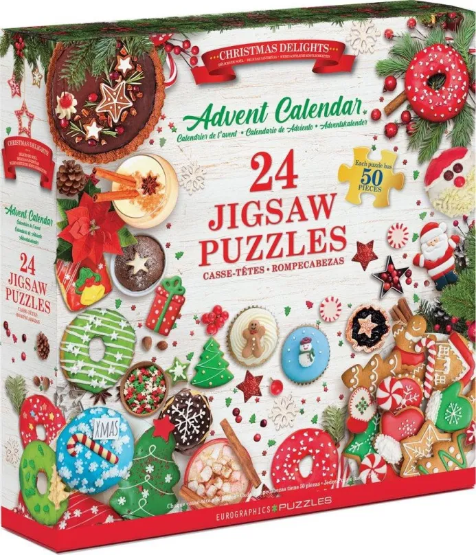 Adventný kalendár EUROGRAPHICS Puzzle Adventný kalendár: Vianočné dobroty 24 x 50 dielikov