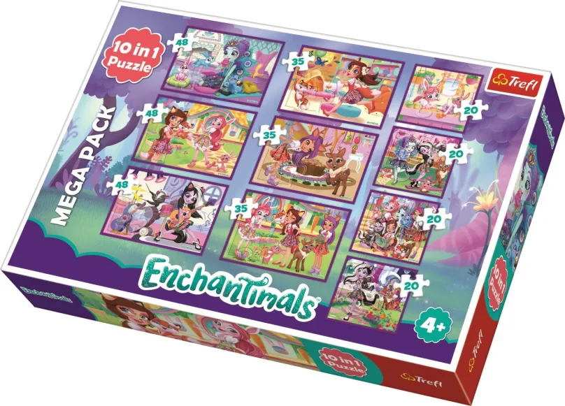 Puzzle Trefl Puzzle Enchantimals 10v1, 329 dielikov v balení, téma filmy a seriály, 10v1,