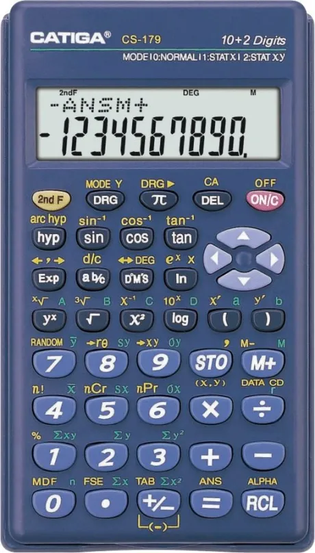 Kalkulačka CATIGA CS-179, vedecká, batériové napájanie, 10miestny 2riadkový displej, gonio