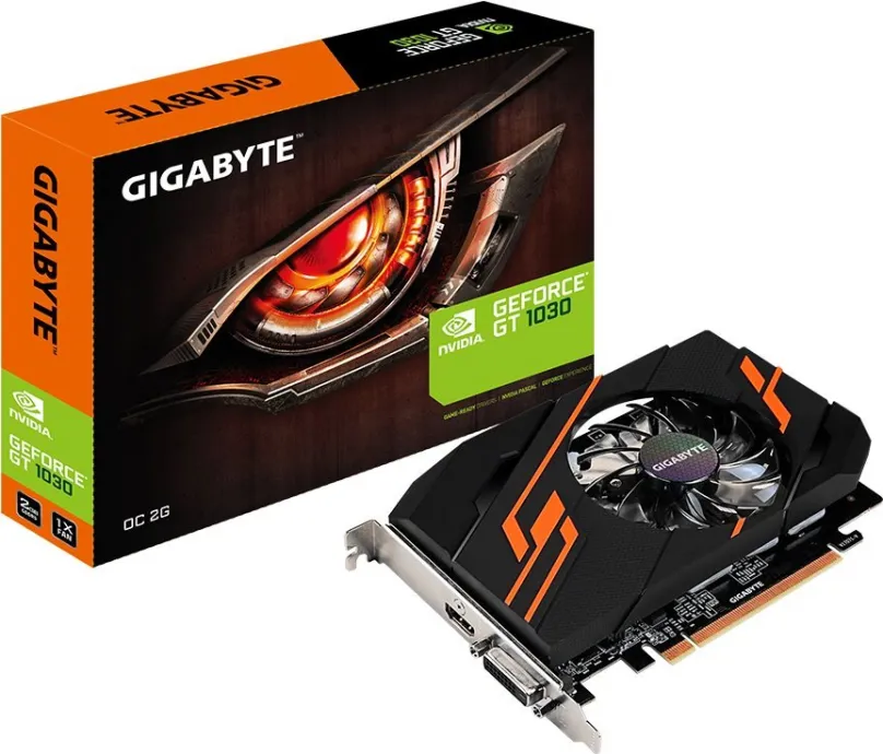 Grafická karta GIGABYTE Geforce GT 1030 OC 2G, 2 GB GDDR5 (6008 MHz), NVIDIA GeForce, Pas