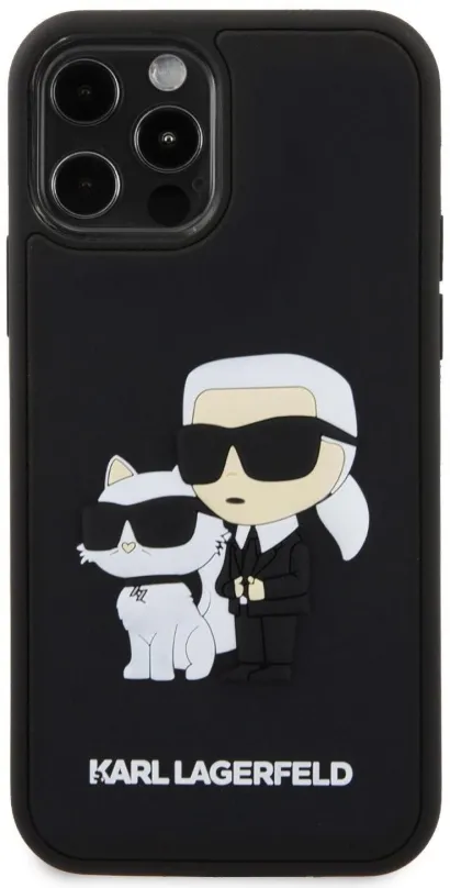 Kryt pre mobil Karl Lagerfeld 3D Rubber Karl and Choupette Zadný Kryt pre iPhone 12/12 Pre Black