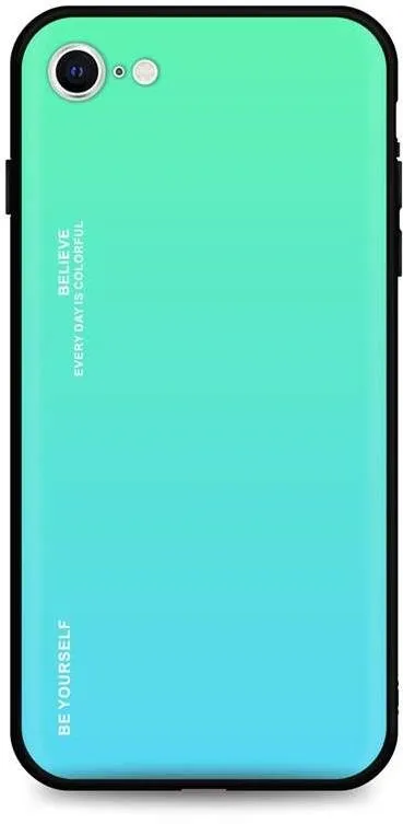 Kryt na mobil TopQ Kryt LUXURY iPhone SE 2022 pevný dúhový zelený 73934