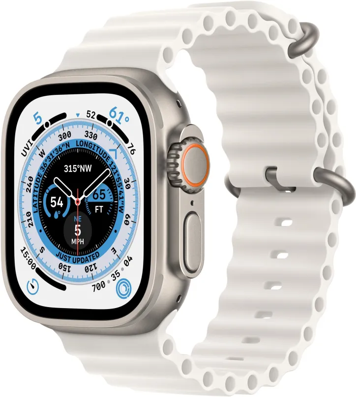 Chytré hodinky Apple Watch Ultra 49mm titánové púzdro s bielym oceánskym remienkom