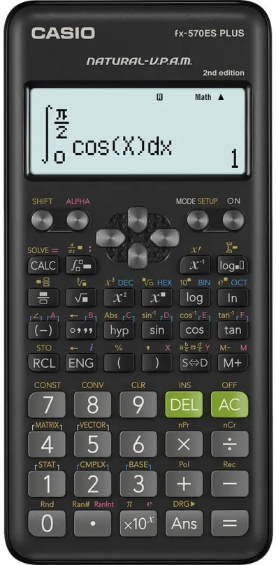 Kalkulačka CASIO FX 570 ES PLUS 2E, vedecká, batériové napájanie, bodový displej, goniomet