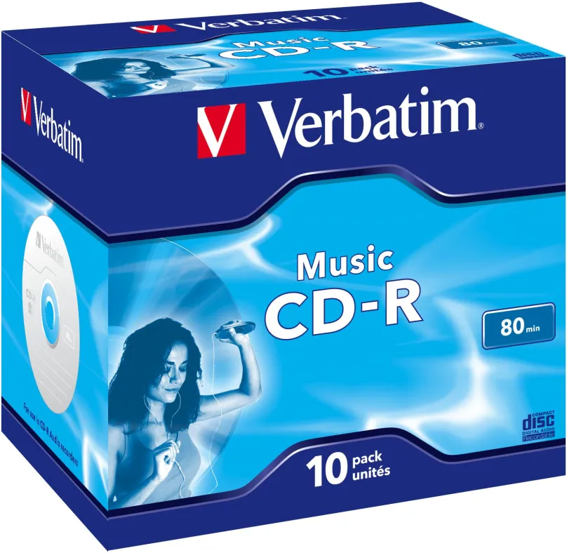 Médiá VERBATIM CD-R AUDIO 80min, 16x, jewel case 10 ks