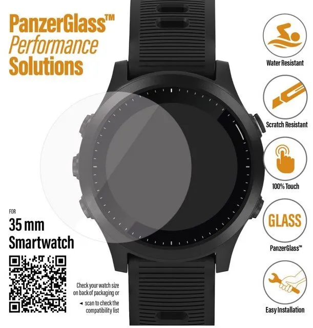 Ochranné sklo PanzerGlass SmartWatch pre rôzne typy hodiniek (35mm) číre