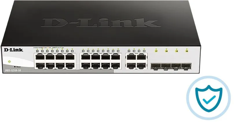 Switch D-Link DGS-1210-16, 4x SFP, L2, QoS (Quality of Service), spravovateľnosť (smart sw
