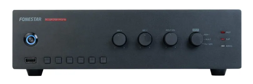 Fonestar PROX-60 - 100 V zosilňovač pre verejné ozvučenie s prehrávačom USB, MP3, FM, 60 W