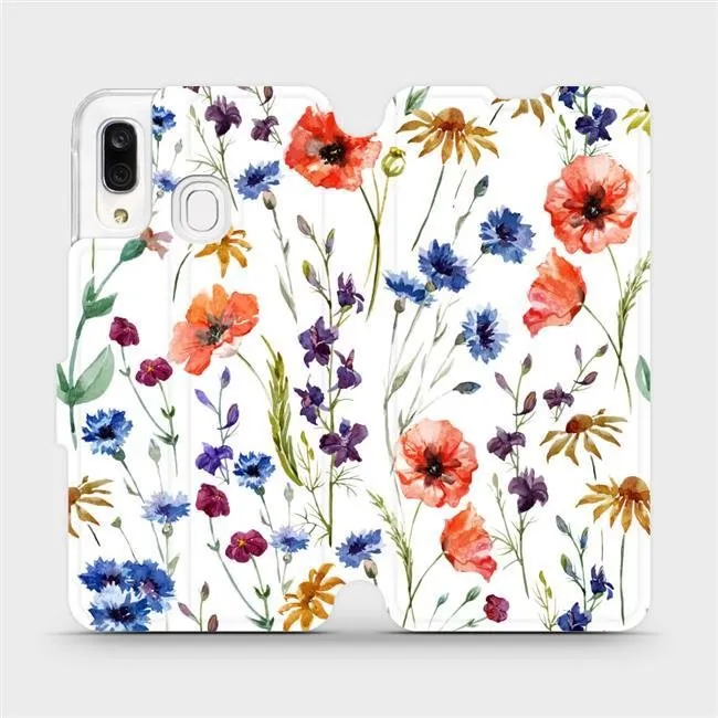 Kryt na mobil Flip puzdro na mobil Samsung Galaxy A40 - MP04S Lúčne kvety