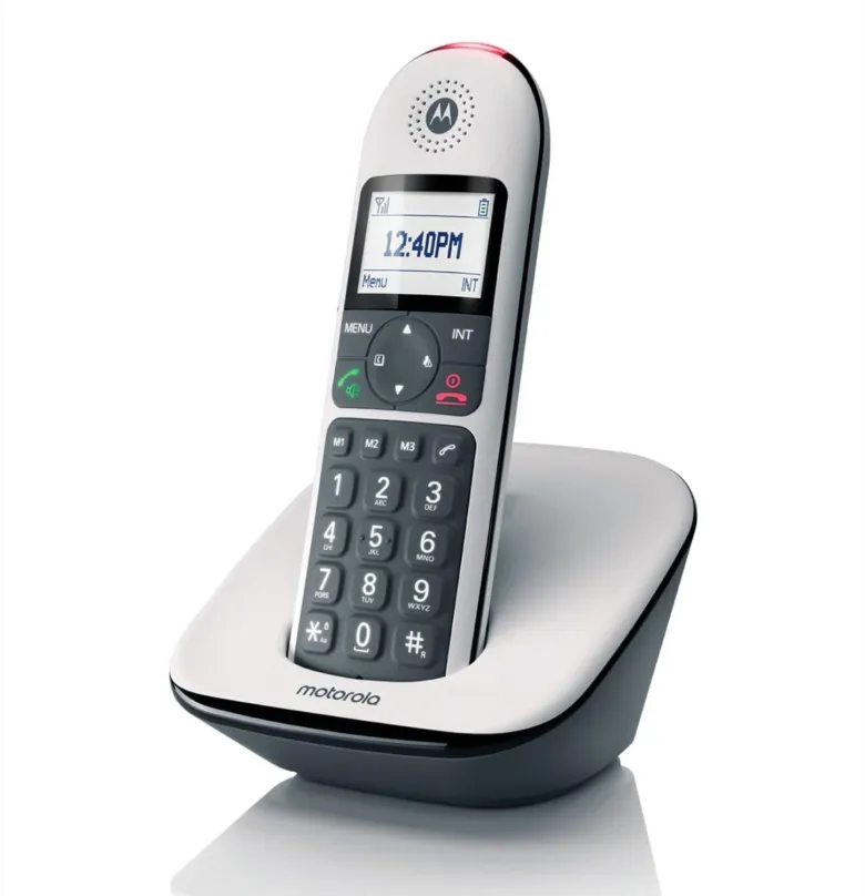 Telefón pre pevnú linku Motorola CD5001 White Senior - BigKeys - Earing compatible