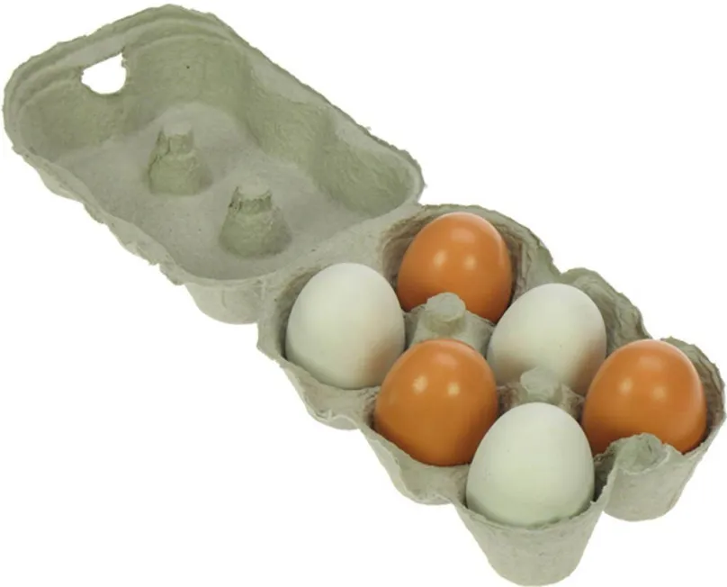 Jedlo do detskej kuchynky Drevené potraviny - Drevené vajíčka v krabičke