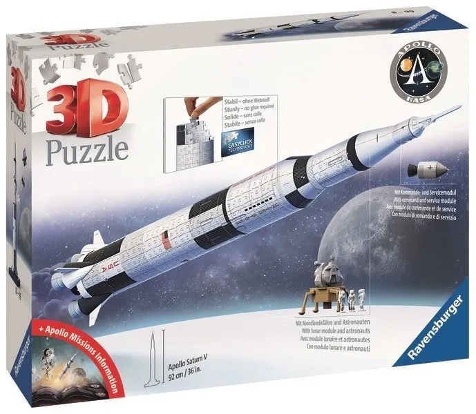 3D puzzle Vesmírna raketa Saturn V 432 dielikov
