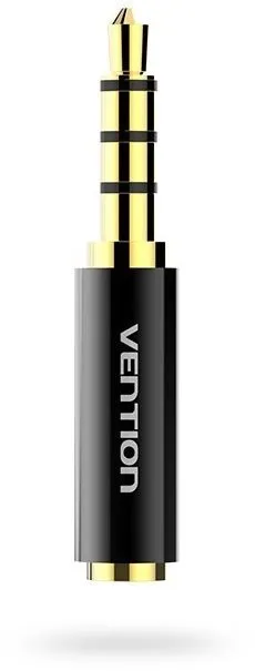 Redukcia Vention 3.5mm Jack Male to 2.5mm Female Audio Adapter Black Metal Type