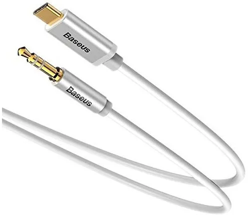 Audio kábel Baseus USB-C to Jack 3.5mm Audio Cable 1.2m White