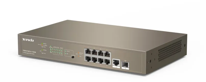 Switch Tenda TEG5310P-8-150W PoE L3 Managed Gigabit Switch 130W, DHCP snooping, l3 (smerov