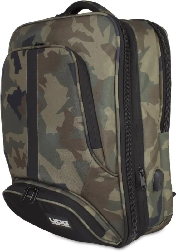 Batoh UDG Ultimate Backpack Slim Black Camo, Orange inside, na 17" laptop a ďalší aud