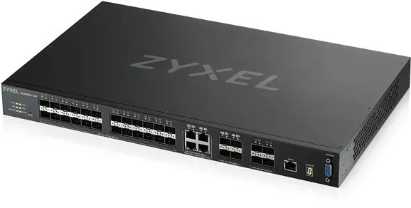 Switch Zyxel XGS4600-32F, 28 portový, 1 Gbit, 4× SFP, QoS, VLAN, L3, stohovateľný, spravov