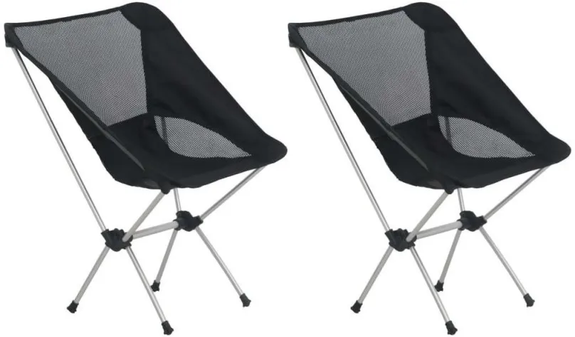 Kempingová stolička Skladacia kempingová stolička 2 ks s taškou 54x50x65 cm hliníková