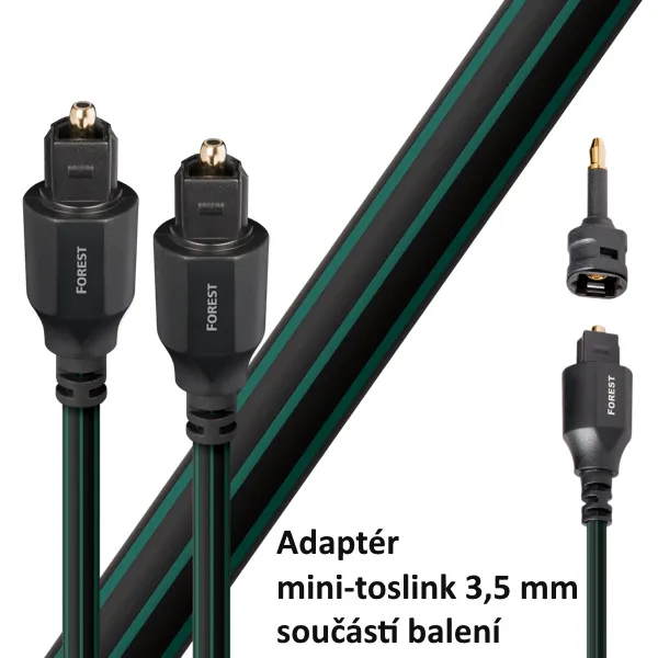 Audioquest Forest Optilink 3,0 m - optický kábel Toslink (+ 3,5 mm mini adaptér)