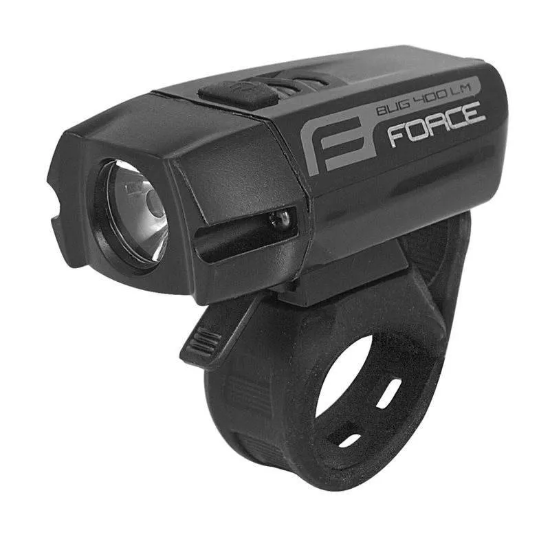 Svetlo na bicykel Force BUG-400 USB čierne