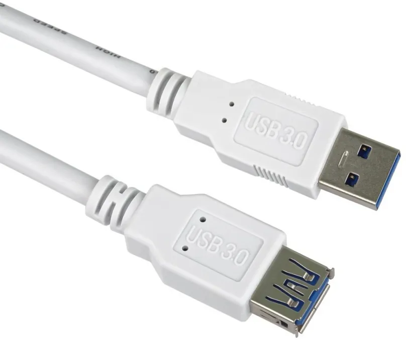 Dátový kábel PremiumCord Predlžovací kábel USB 3.0 Super-speed 5Gbps AA, MF, 9pin, 3m biela