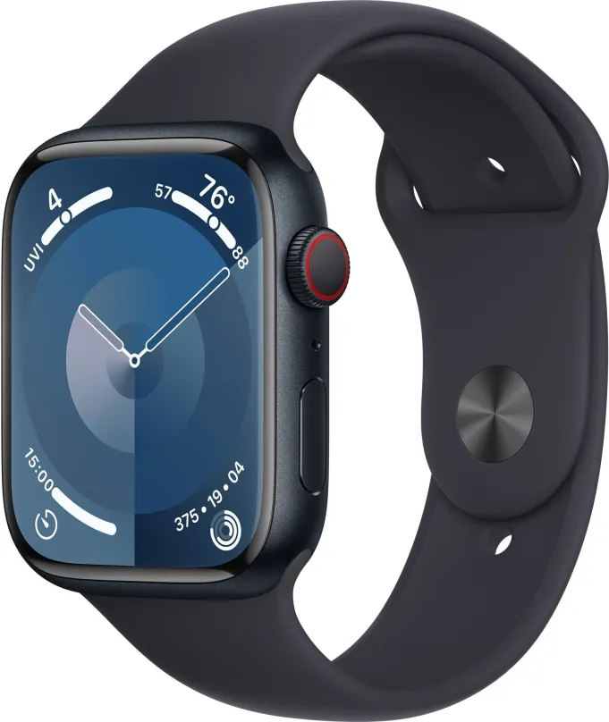Chytré hodinky Apple Watch Series 9 45mm Cellular Temne atramentový hliník s temne atramentovým remienkom - M/L