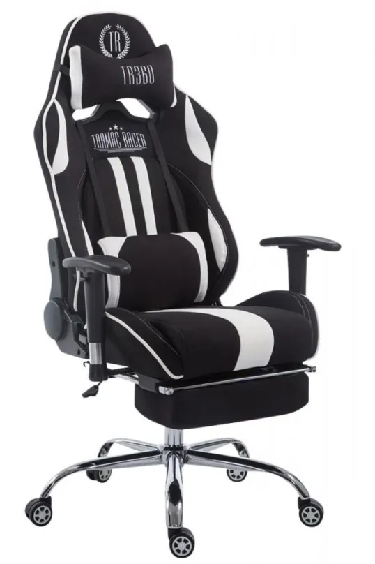 Herná stolička BHM GERMANY Racing Limit, textil, čierna / biela