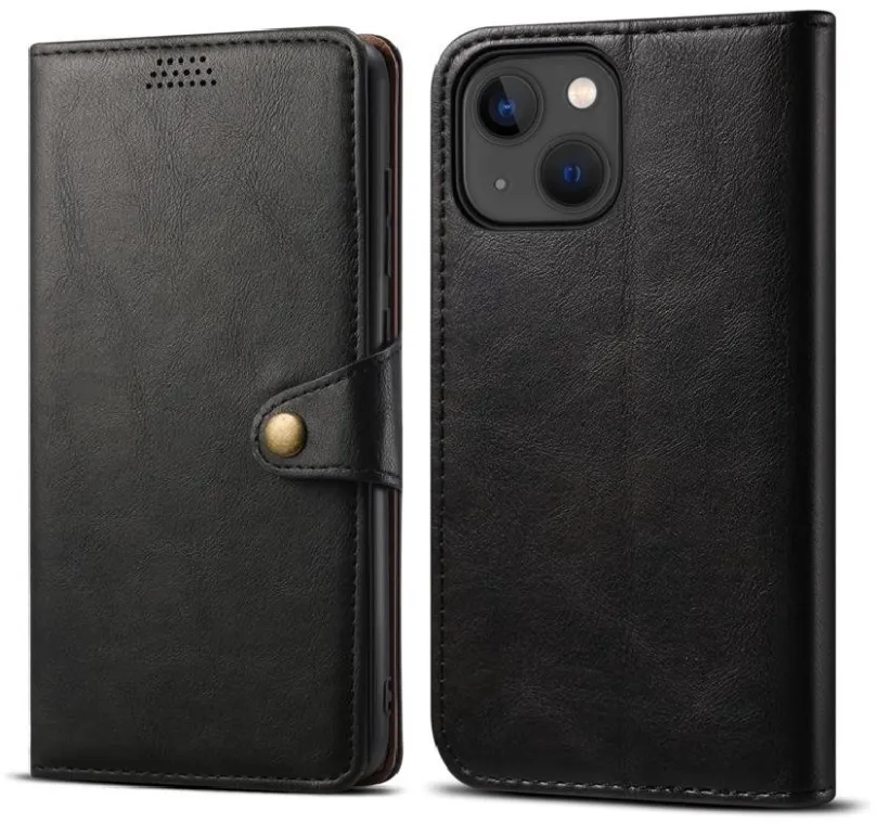 Púzdro na mobil Lenuo Leather flipové púzdro pre iPhone 13 Mini, čierna