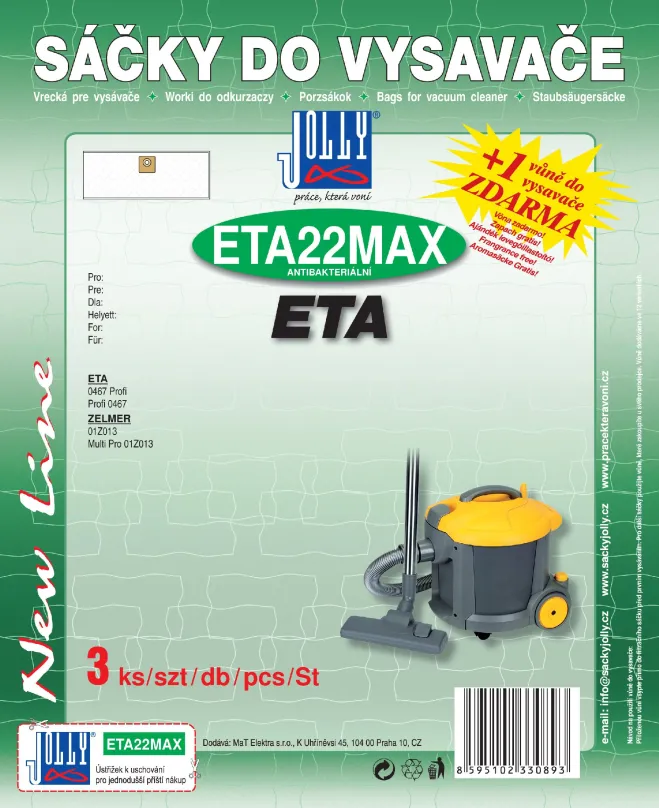 Vrecká do vysávača Vrecká do vysávača ETA22 MAX - textilné