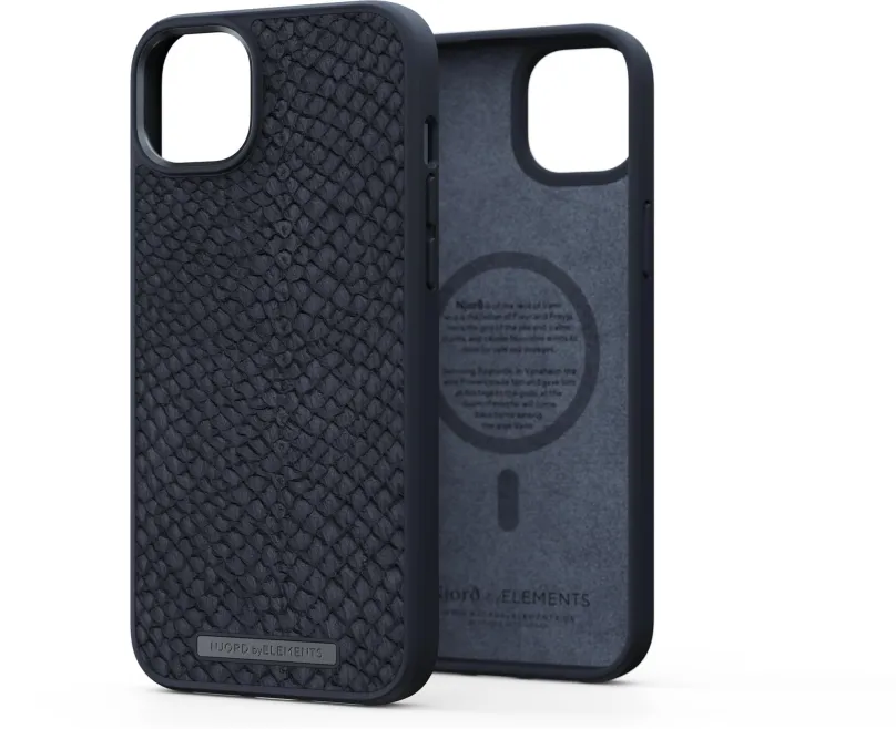 Kryt na telefón Njord iPhone 14 Plus Salmon Leather Magsafe Case Black