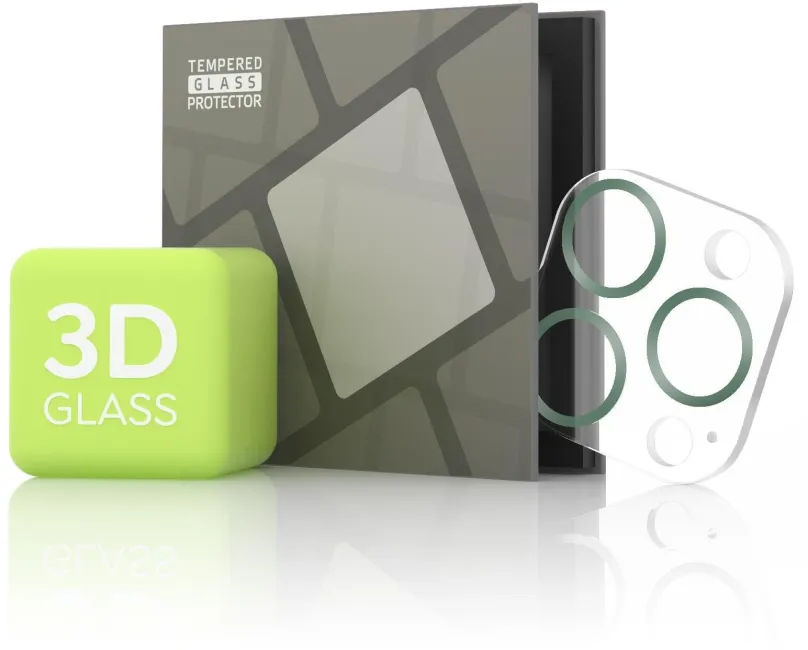 Ochranné sklo na objektív Tempered Glass Protector pre kameru iPhone 13 Pro Max / 13 Pro - 3D Glass, zelená (Case friendly)