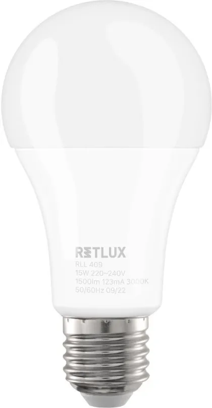 LED žiarovka RETLUX RLL 409 A65 E27 bulb 15W WW