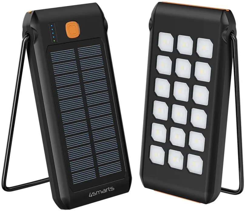 Powerbanka 4smarts Solar TitanPack Flex 10000mAh so Stand and Flashlight black / orange
