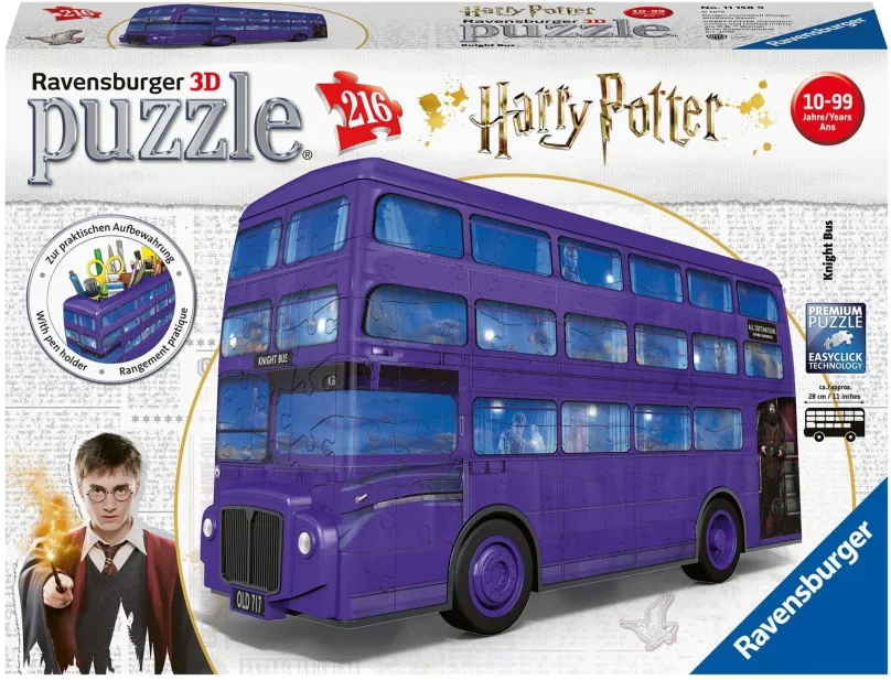 3D puzzle Ravensburger 3D 111589 Harry Potter Záchranný autobus, 216 dielikov v balení, té