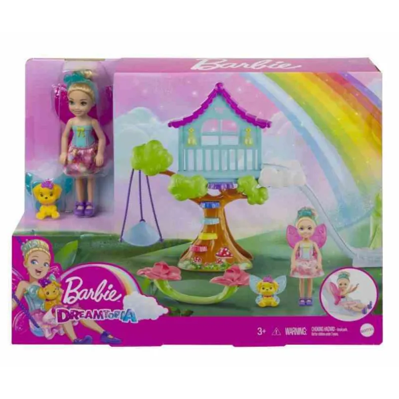 Mattel Barbie Chelsea herný set domček na strome, GTF49