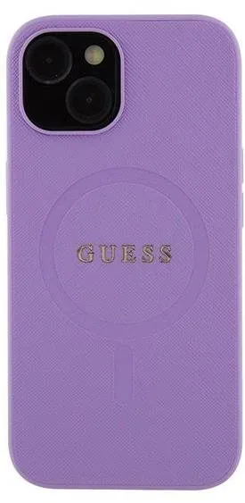 Kryt na mobil Guess PU Saffiano MagSafe Zadný Kryt pre iPhone 15 Plus Purple