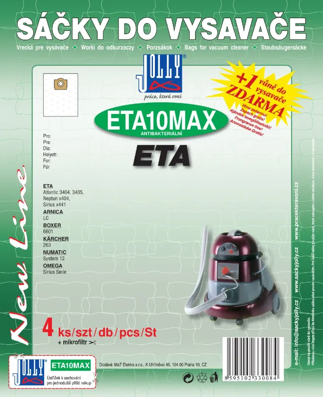 Vrecká do vysávača Vrecká do vysávača ETA10 MAX - textilné - vôňa Cherry