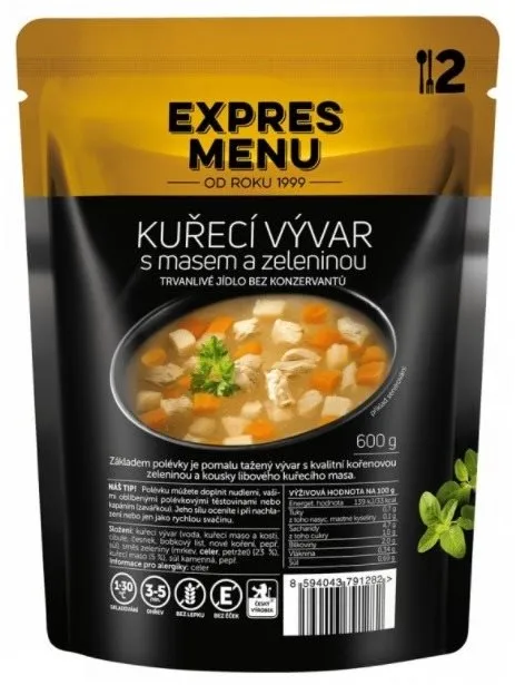 MRE Expres Menu Kurací vývar s mäsom a zeleninou