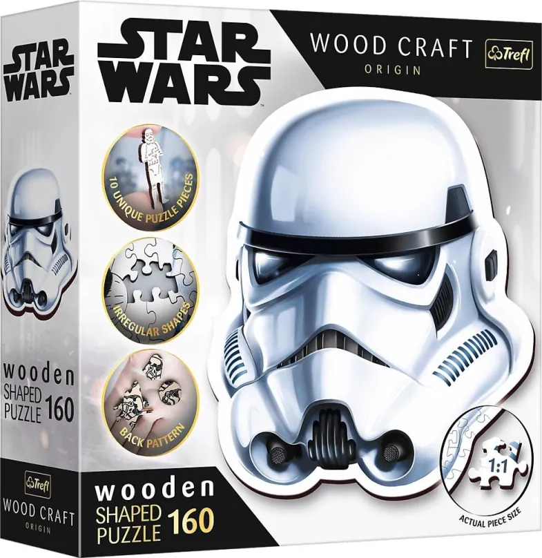Drevené puzzle Trefl Wood Craft Origin puzzle Star Wars: Helma stormtroopera 160 dielikov