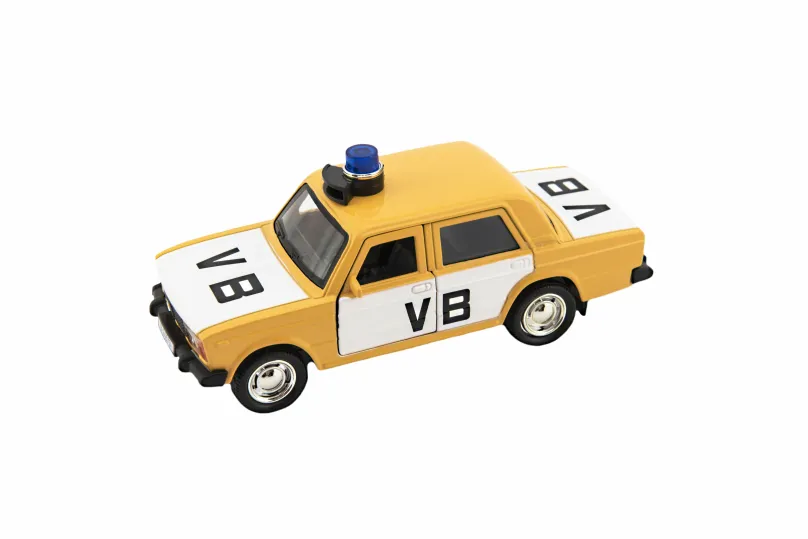 Kovový model Policajné auto VB 11,5 cm na spätné natiahnutie