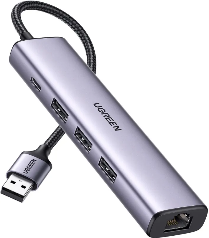 USB Hub UGREEN USB 3.0 to 3xUSB3.0 +RJ45 (1000M) Ethernet adaptér Type-C Power Supply