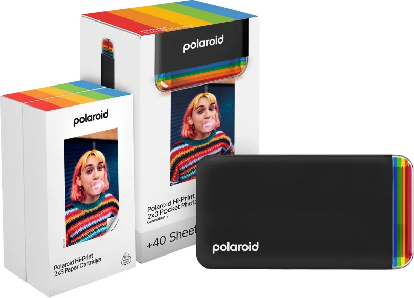 Termosublimačná tlačiareň Polaroid Hi·Print 2x3 Pocket Photo Printer Generation 2 Starter Set Black