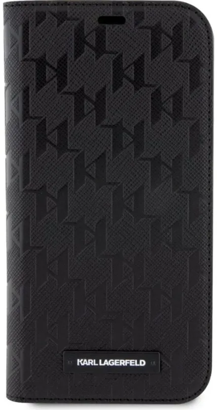 Puzdro na mobil Karl Lagerfeld Saffiano Monogram Book Puzdro na iPhone 12/12 Pro Black
