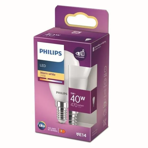 Philips 8719514309388 LED žiarovka 5W/40W | E14 | 470lm | 2700K | P45