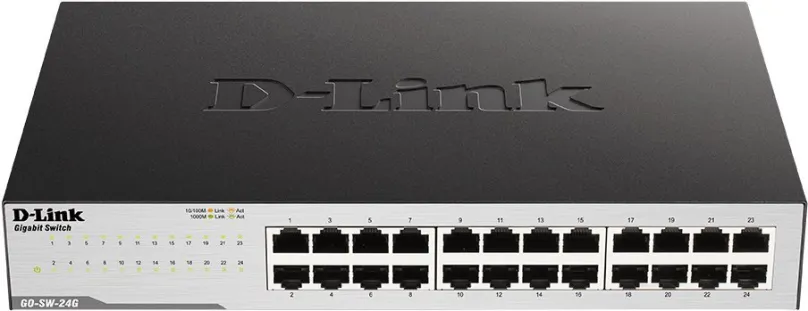 Switch D-Link GO-SW-24G, desktop, 24x RJ-45, prenosová rýchlosť LAN portov 1 Gbit, rozmery