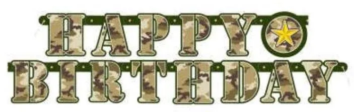 Girlanda Girlanda narodeniny - happy birthday - maskáč - army - vojak - 160 cm