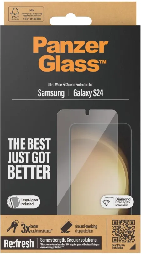 Ochranné sklo PanzerGlass Samsung Galaxy S24 s inštalačným rámčekom