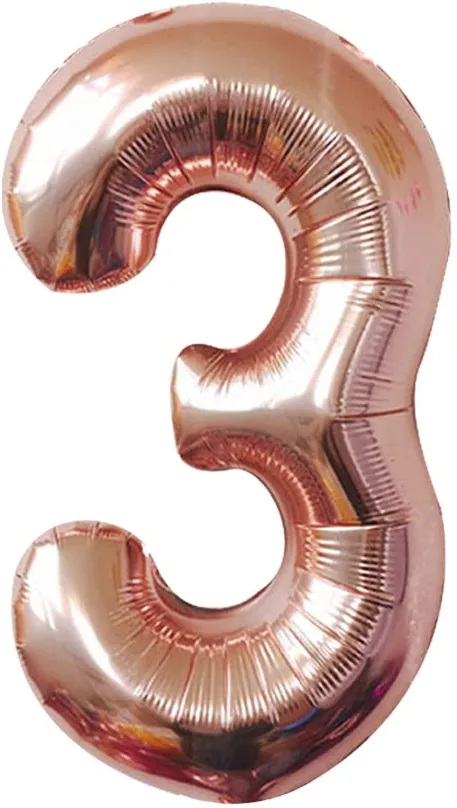 Balóniky Atomia fóliový balón narodeninové číslo 3, ružovo zlatý 82 cm
